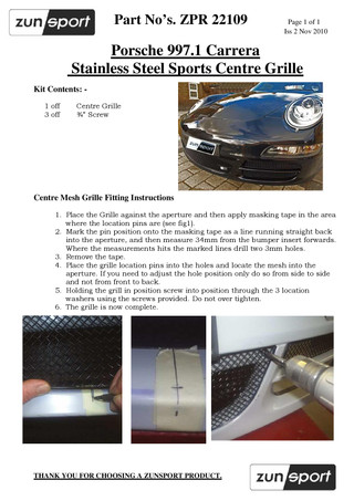 Porsche Carrera 997.1 C2-C2S-C4-C4S Manual /Tiptronic Full Grille Set 2004-2008 - Image 4