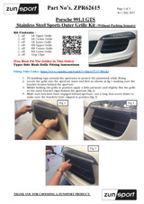 Porsche Carrera 991.1 GTS Front Grille Set Without Sensors 2015–2016 (SKUZPR62715B) - Image 4