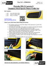 Porsche Carrera 991.2 S Front Grille Set 2016-2019 (SKU:ZPR82016B) - Image 7