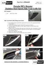 Porsche Boxster 987.1 Manual Side Vent Grilles Set 2005–2012 (SKU:ZPR46205B) - Image 5