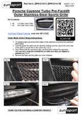 Porsche Cayenne Turbo Pre- Facelift Front Grill Set 2011-2014 (SKU:ZPR101511B) - Image 4