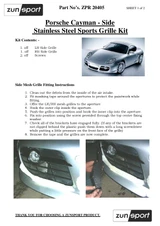 Porsche Cayman 987.1 Manual/Tiptronic Front Grille Set 2005–2009 (SKU:ZPR20705B) - Image 7